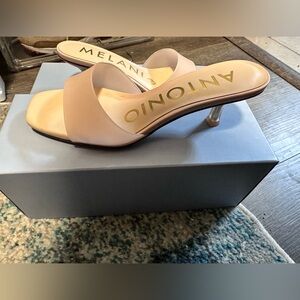 ANTONIO MELANI Nude Slide Heels NIB